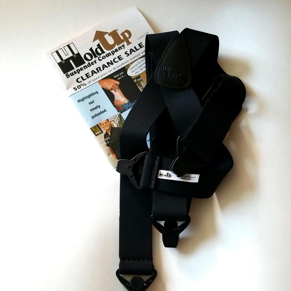 HoldUp Black Suspender Made in USA New